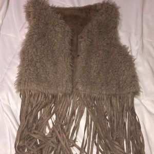 Fur fringe vest